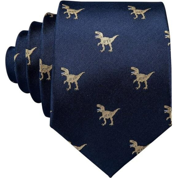 Mens Animal Tie Set Cufflinks Pocket Square Fun Print Festival Necktie Gift - Picture 5 of 8